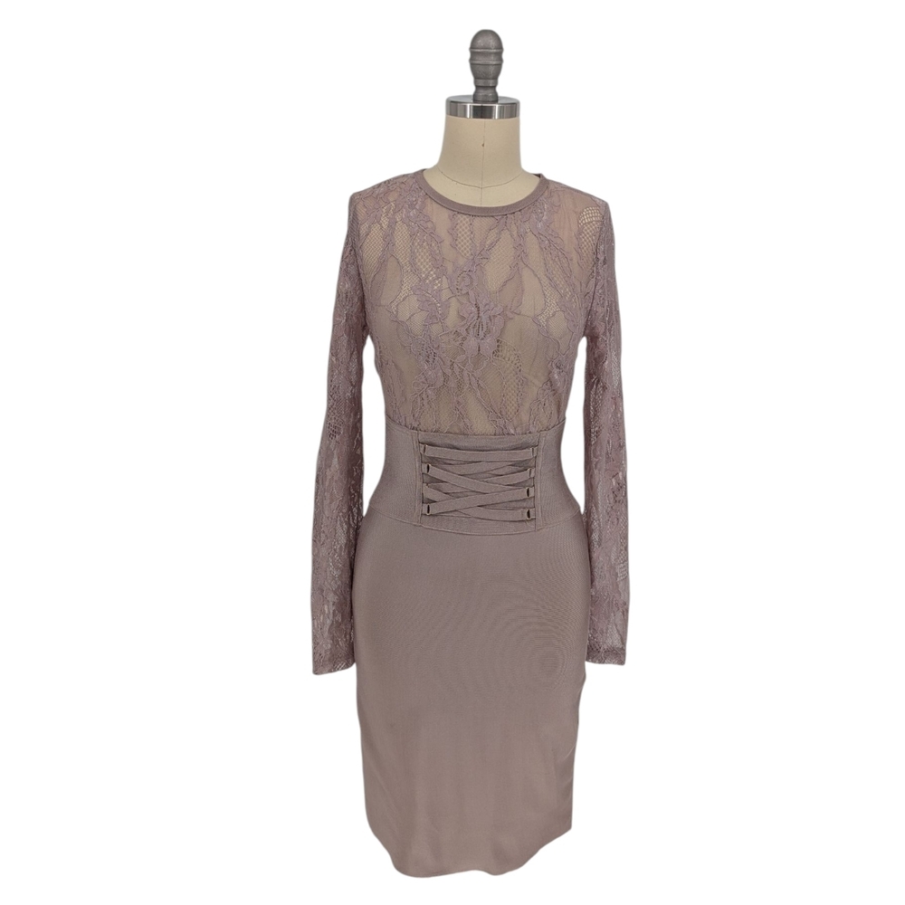 30114 NEW WOW Couture Bandage Lace Bodycon Dress Purple size Small party cocktai